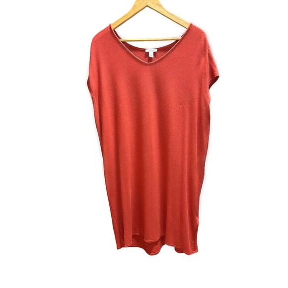 Daily Ritual Women's V Neck Dolman Shift Mini Dress/Long Top Terra Cotta - Picture 7 of 9